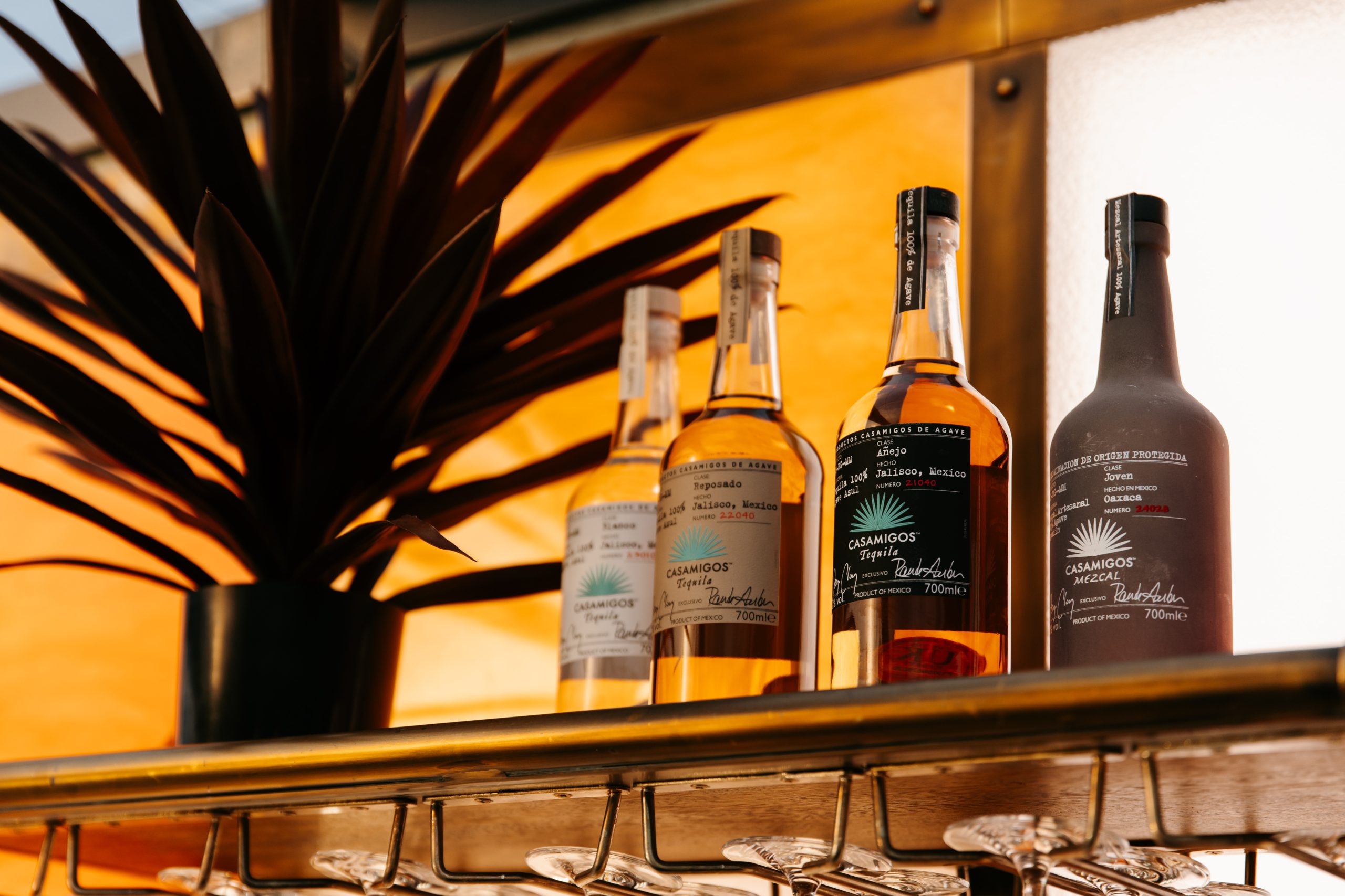 Bottles of Casamigos on a bar in London