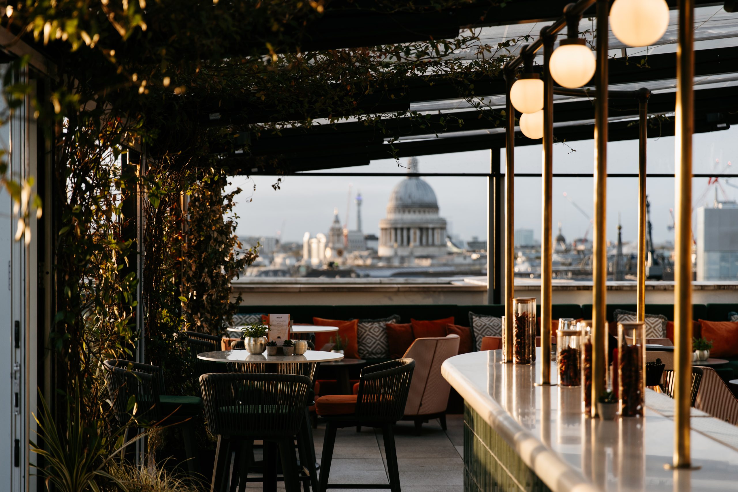 View of London from a rooftop bar