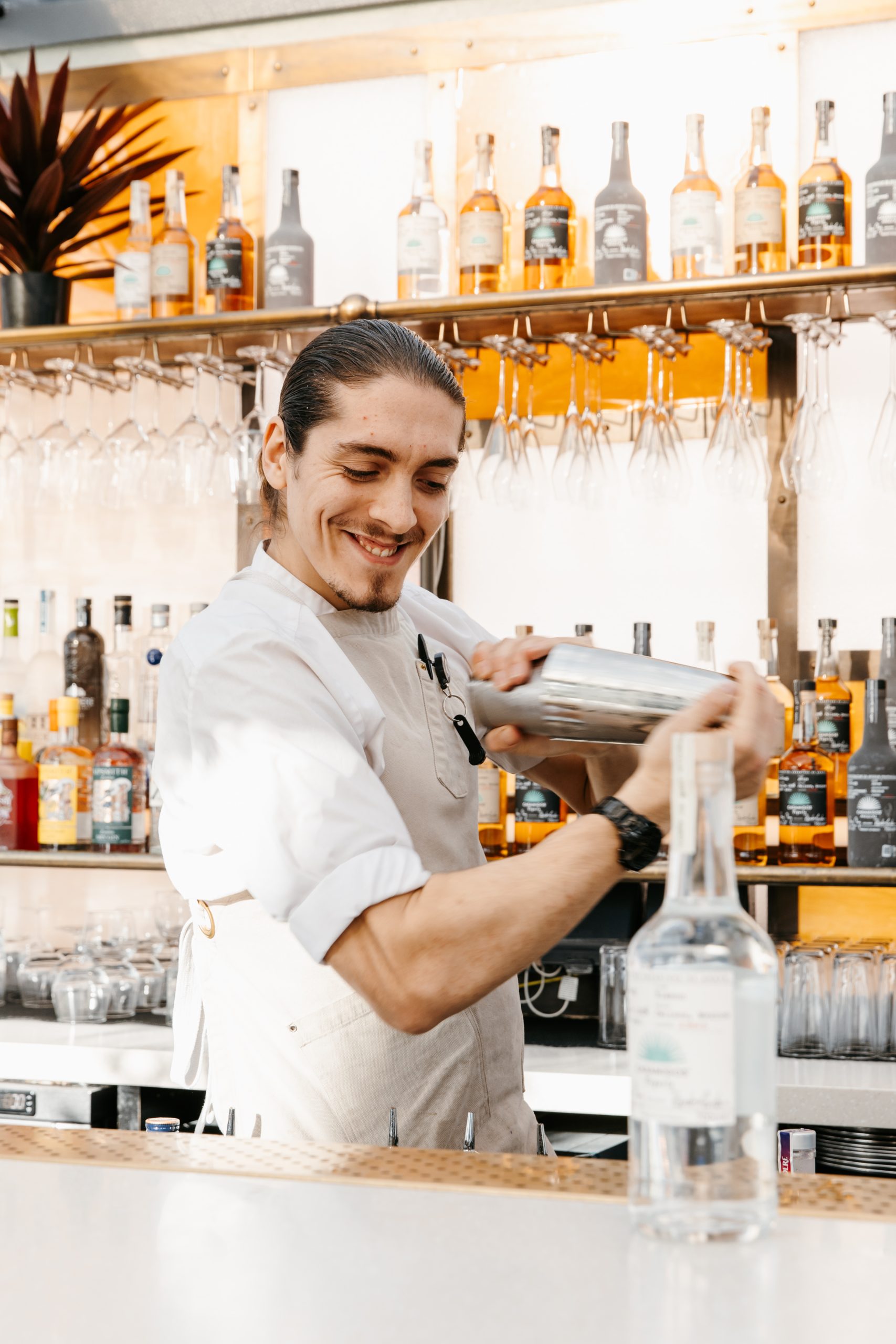 Bartender preparing a cocktail