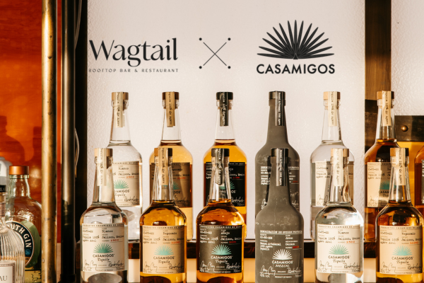 Wagtail and Casamigos bar filled with bottles of Casamigos